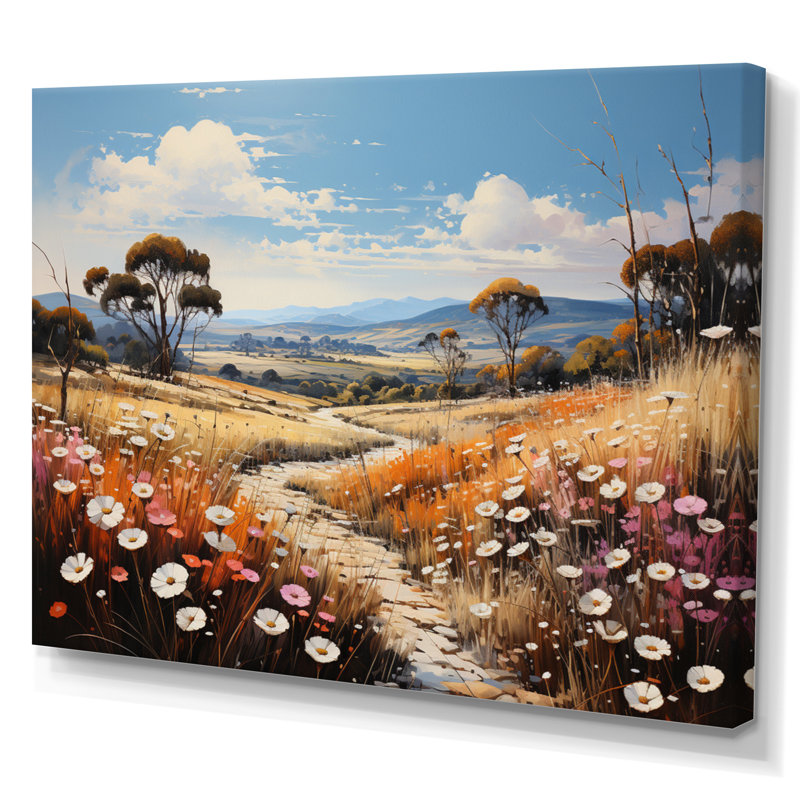 «Countryside Spring Meadow», reproduction sur toile, H 34 po x l 44 po x P 1,5 po, Toile tendue