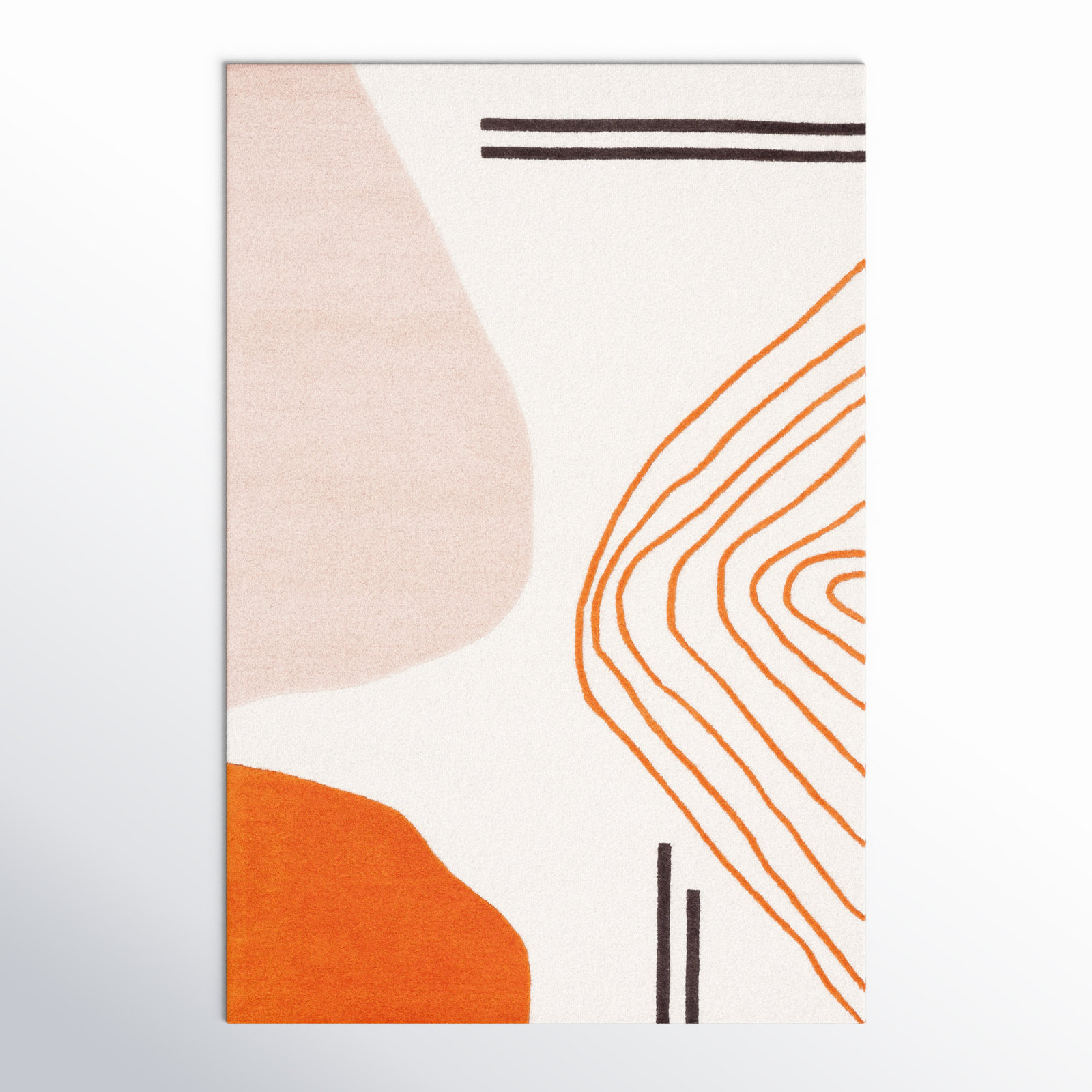 Felipe Ivory Rust Hand-Woven Abstract Wool Rug, Rectangle 8' x 10'