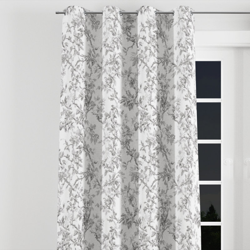 Rideaux Modern - rideau à œillets gris avec œillets - 1 panneau, L 52 po x L 63 po, Œillets argentés