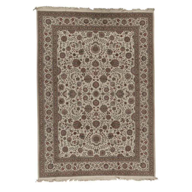Tapis ivoire noué à la main de haute qualité