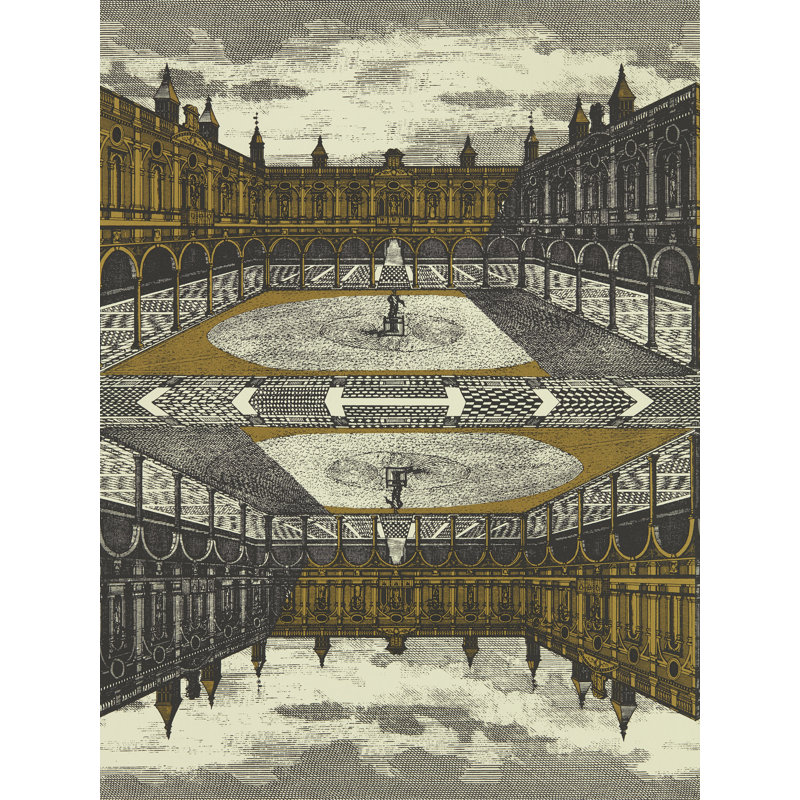 Royal Exchange Wallpaper, Paris Gray/Gold