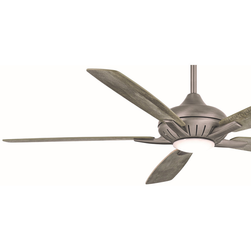 60" Burnished Nickel and Savannah Gray Smart Ceiling Fan with LED Light