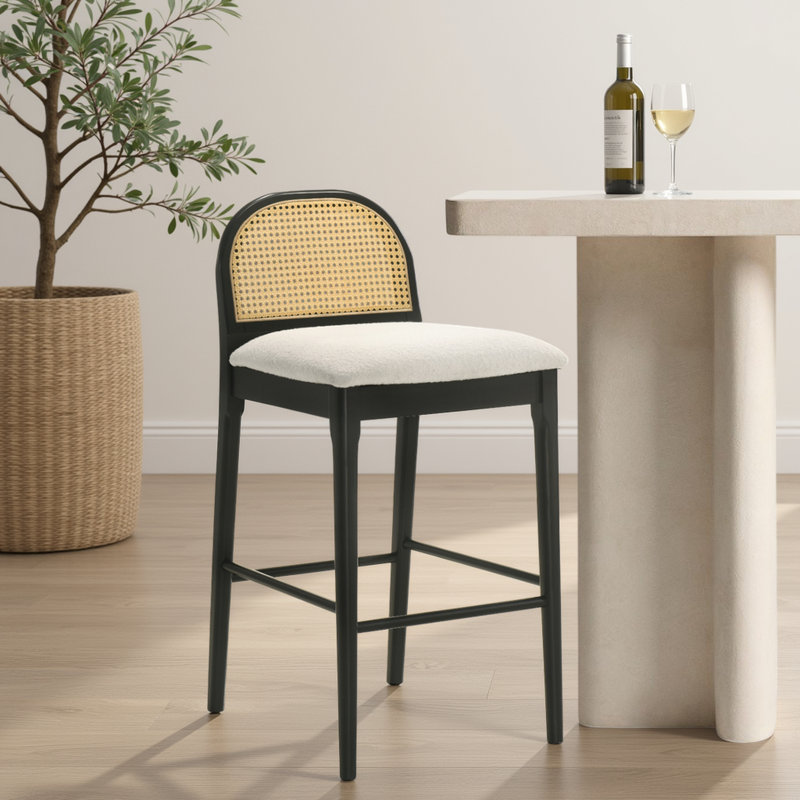 Ensemble de 2 tabourets de bar Lucio Modern Farmhouse, Noir, 2, Tabouret de bar (siège d'une hauteur de 30 po)