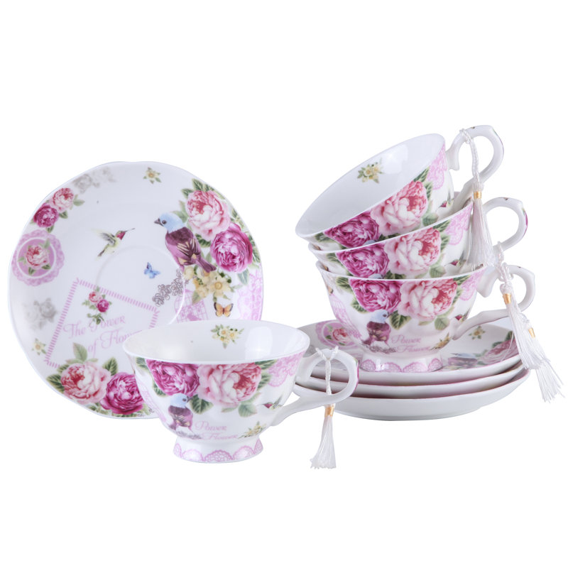 Alfret Bone China Teacup and Saucer