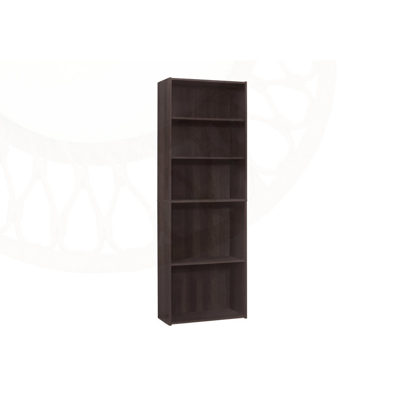 6-Tier Transitional Bookshelf with Adjustable and Fixed Shelves, Space-Saving Design for Office and Bedroom, Espresso