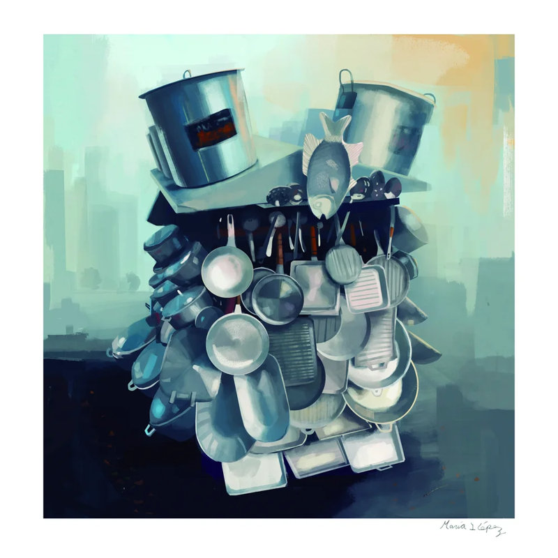 Cart selling pots and pans