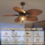 Ventilateur de plafond 52 "feuilles tropicales avec lumières à DEL et télécommande
