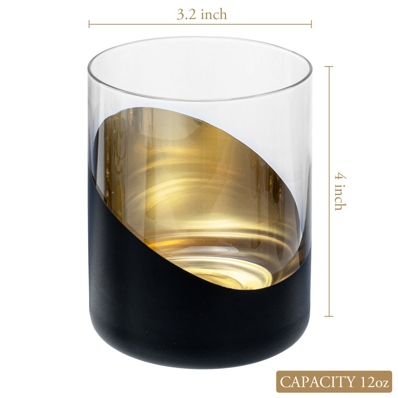 Jaevon 12oz. Cocktail Whiskey Drinking Glass Set (Set of 6)