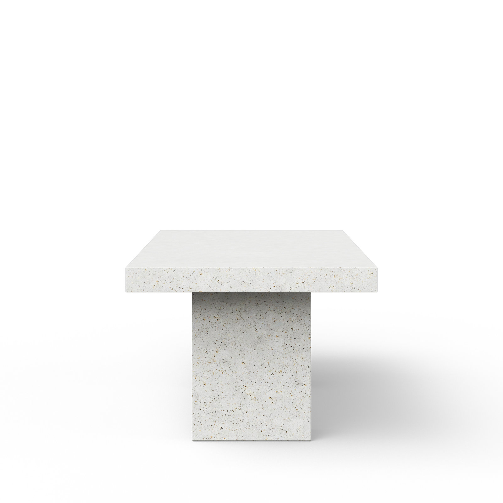 Kareen Pedestal Dining Table, 82.75" L x 39.25" W, Standard Table (30.5" Height), Ivory Terrazo