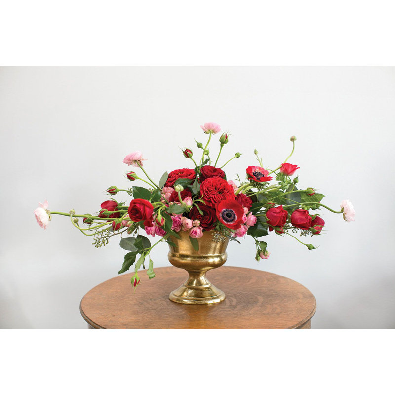 Vase de table en métal Etom, H 8 po x l 9 po x P 6,75 po