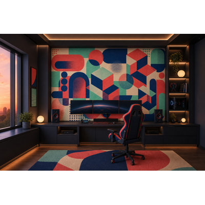 Mid-Century Modern Wallpaper Retro Geometric Wall Mural