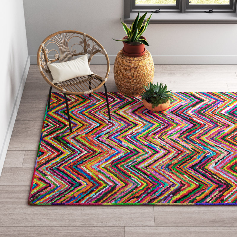 Tapis multicolore touffeté à la main Barnes, Rectangulaire 2 pi x 3 pi