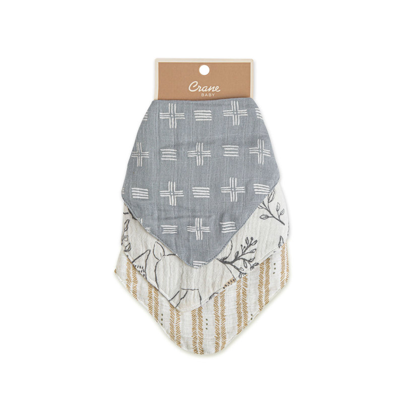 Ezra Crane Baby 3Pc. Muslin Bib Set