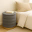 Repose-pieds rond avec rangement en lin 16 po-1807449032