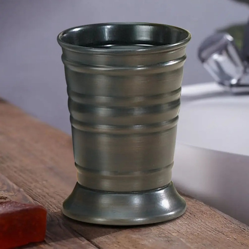 Contenant de rangement élégant en acier inoxydable à finition brillante, organisateur d'ustensiles autoportant pour la cuisine, le café et le restaurant Bronze huilé