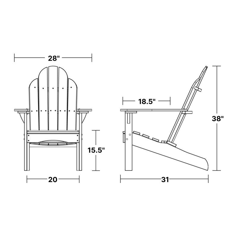 Chaise Adirondack classique, Gris clair