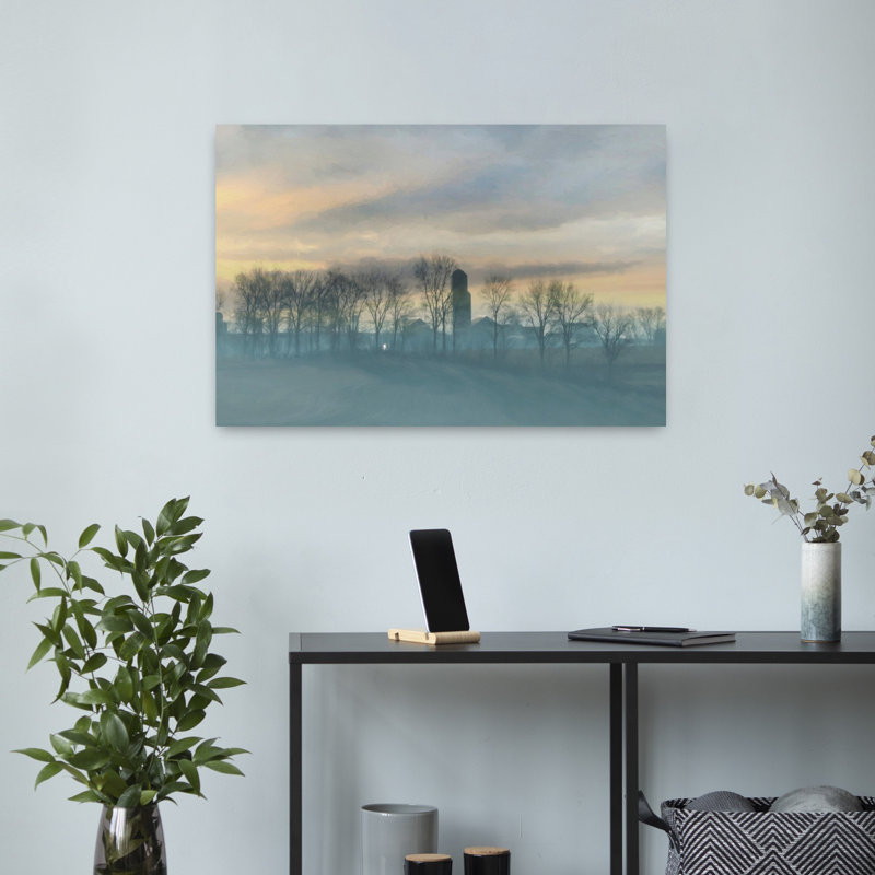 Paysage de campagne contemporain abstrait Richland, 16" H x 24" W