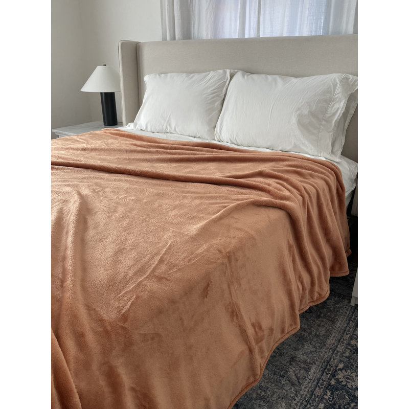 Couverture en molleton super doux, Grand, Brun