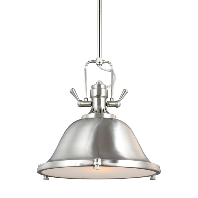 Luminaire suspendu en pierre à une lumière de Génération Éclairage , Nickel brossé, Incandescent