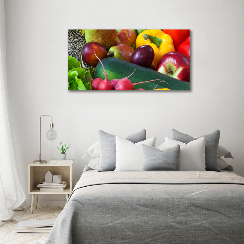 Fruits and vegetables 1 Piece Wall Art, 70cm H x 140cm W x 2cm D, Canvas