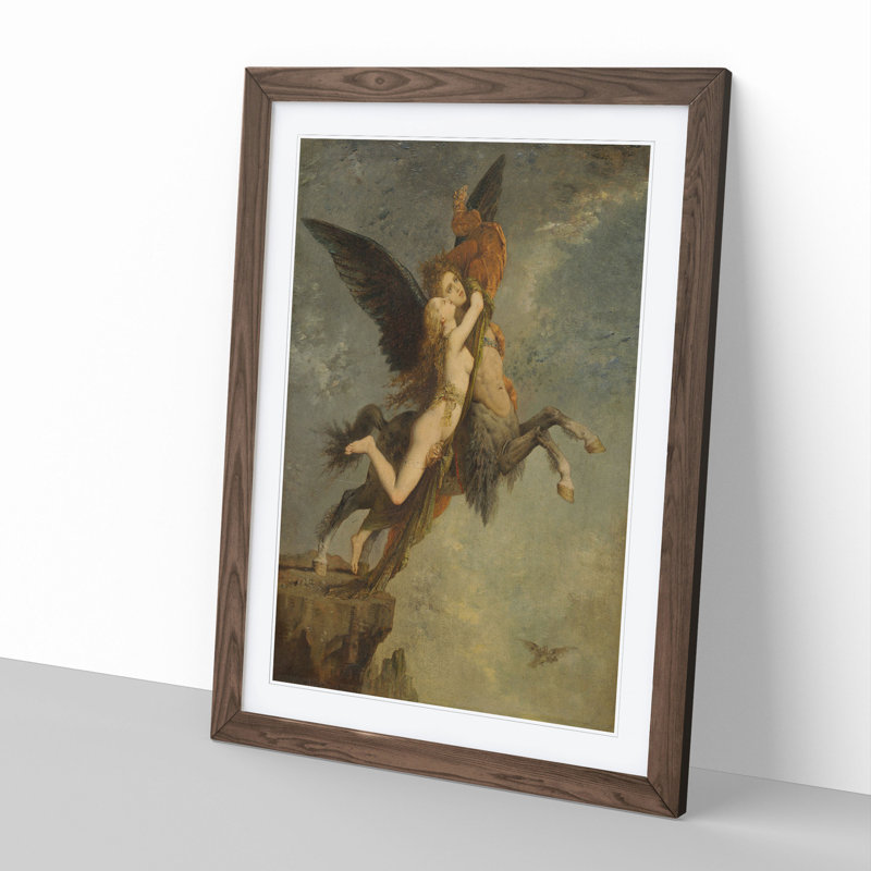The Chimera by Gustave Moreau - Picture Frame Painting, 65cm H x 48cm W x 2cm D, Walnut Framed