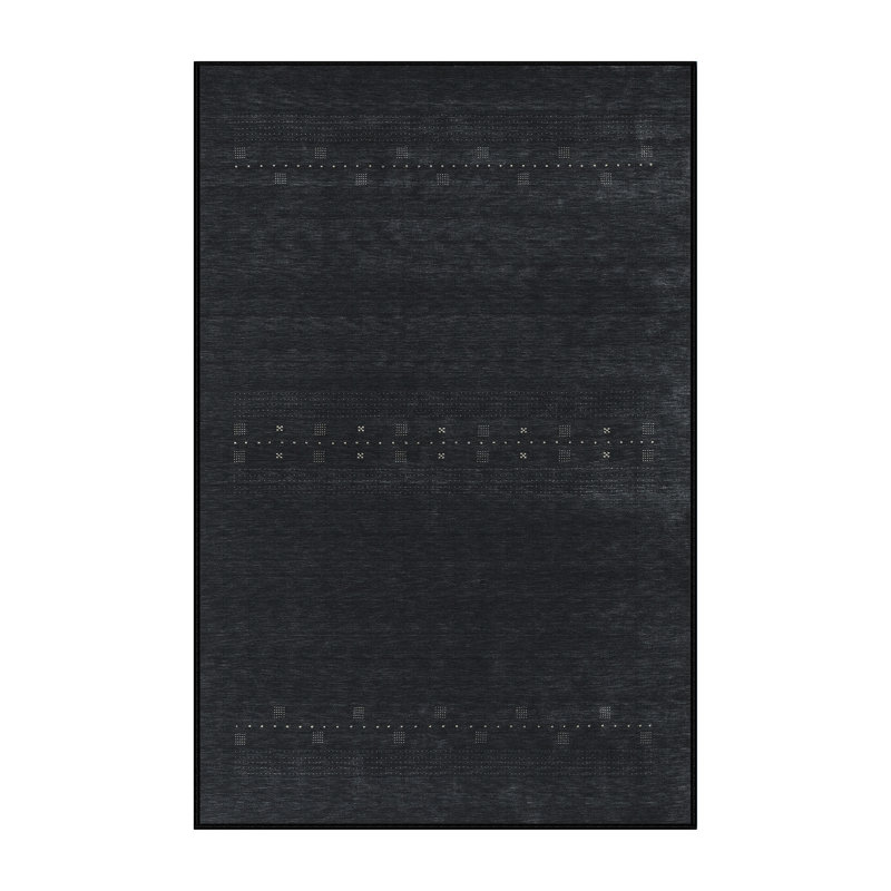 Tapis contemporain noir, Rectangle 2 pi x 5 pi