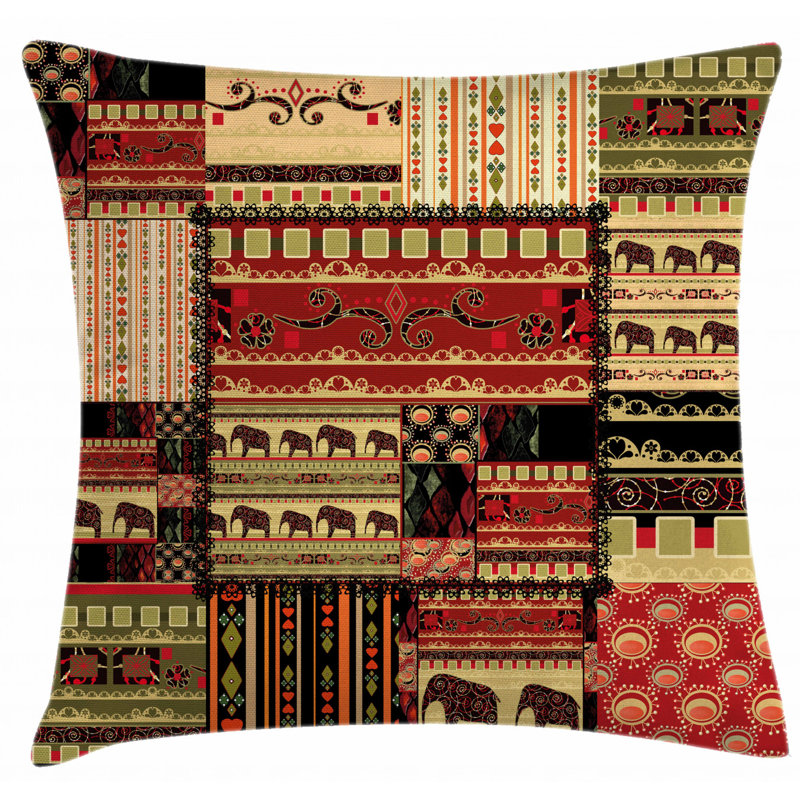 Housse de coussin décoratif intérieur/extérieur 36 po patchwork