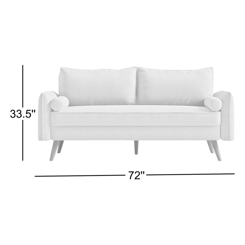 Canapé Carson Carrington Hedeby, Velours azur, H 33,5 po x l 72 po x P 32,5 po