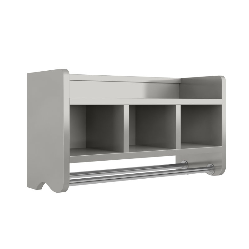 Accent Shelf with Towel Bar, Grey