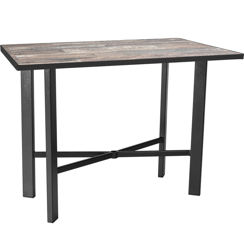Tables Outdoor Rectangle Counter Table, Carbon Black, Venice Beach