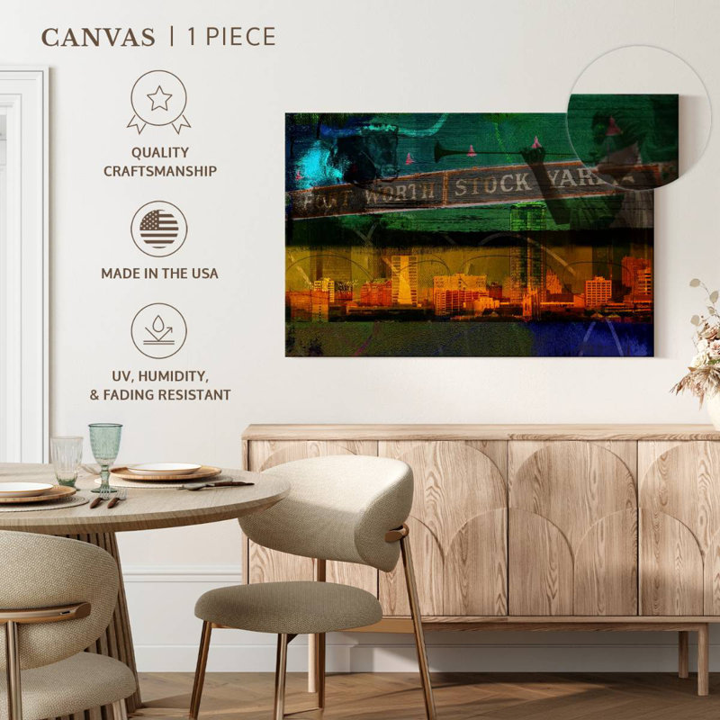 Kavia Ft. Worth Collage, 30" H x 45" W