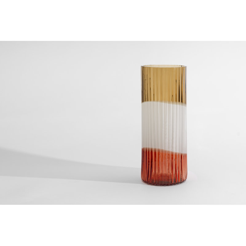 Plissé Vase Ed-10, Brown/Cream/Red