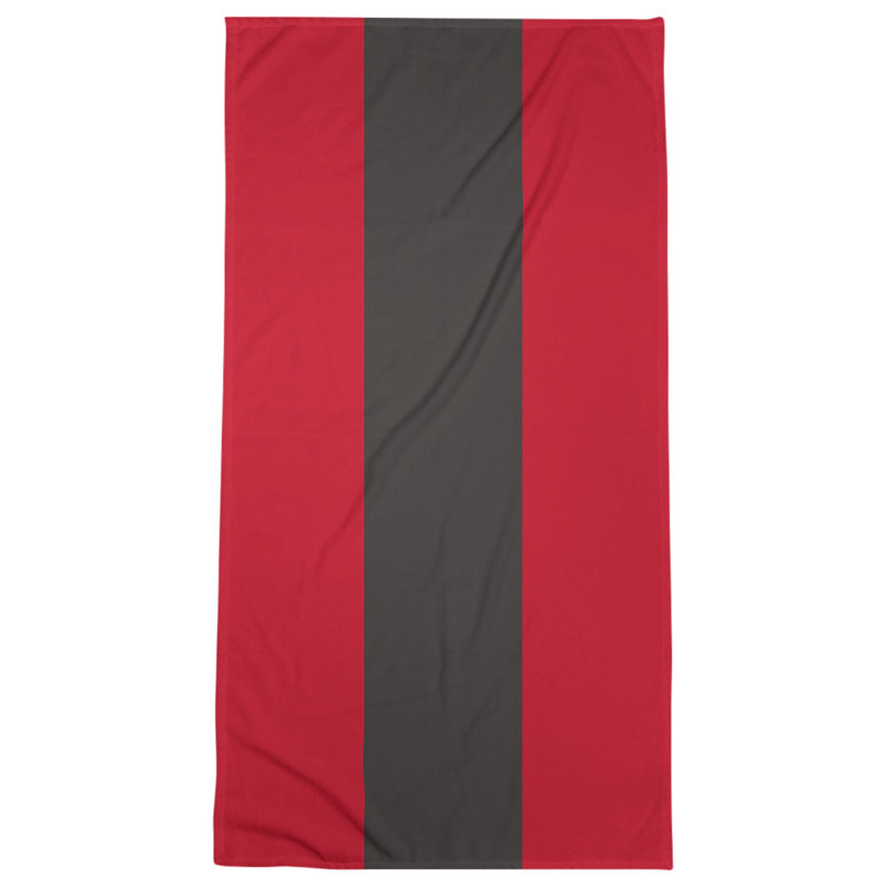 Lightweight Beach Towel, Red/Black/Red, Poly/Cotton