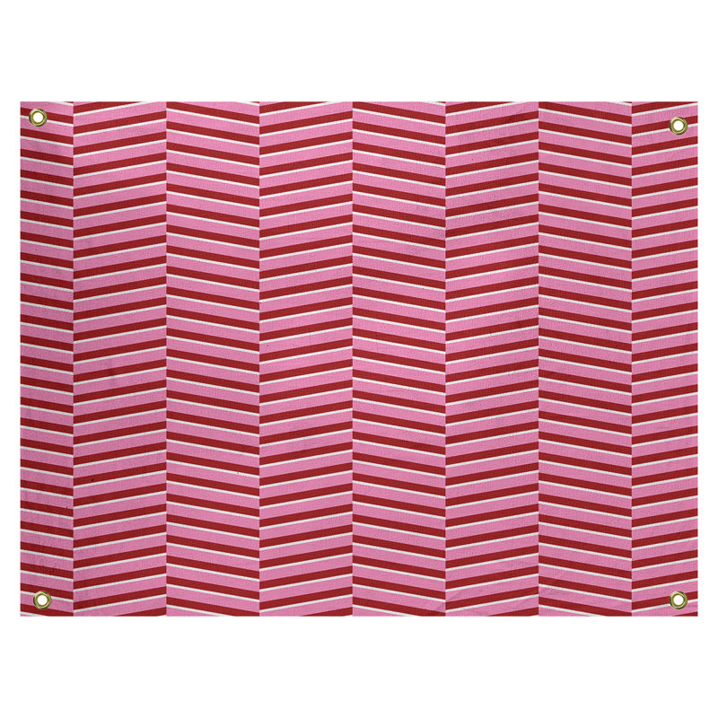 Tapisserie murale à rayures rompues hol, H 1 po x l 80 po x P 59 po, Rouge / rose