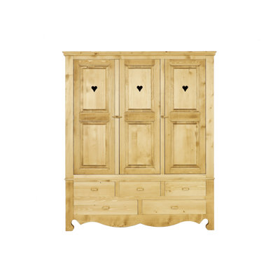 Dambrosio 3 Door Solid Wood Wardrobe
