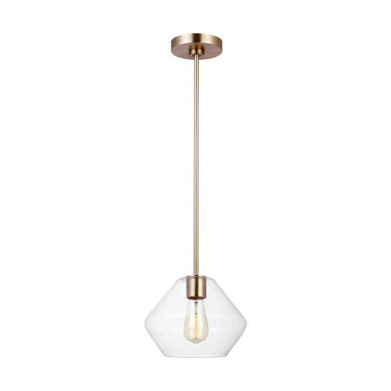 Luminaire suspendu géométrique 1 lumière Rooks, Laiton satiné