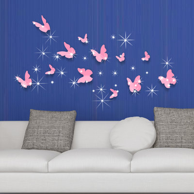 Ensemble de décalcomanie murale papillon 3d 38 pièces hampton
