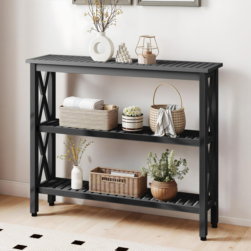 Buffet rectangulaire d'extérieur et console, Noir