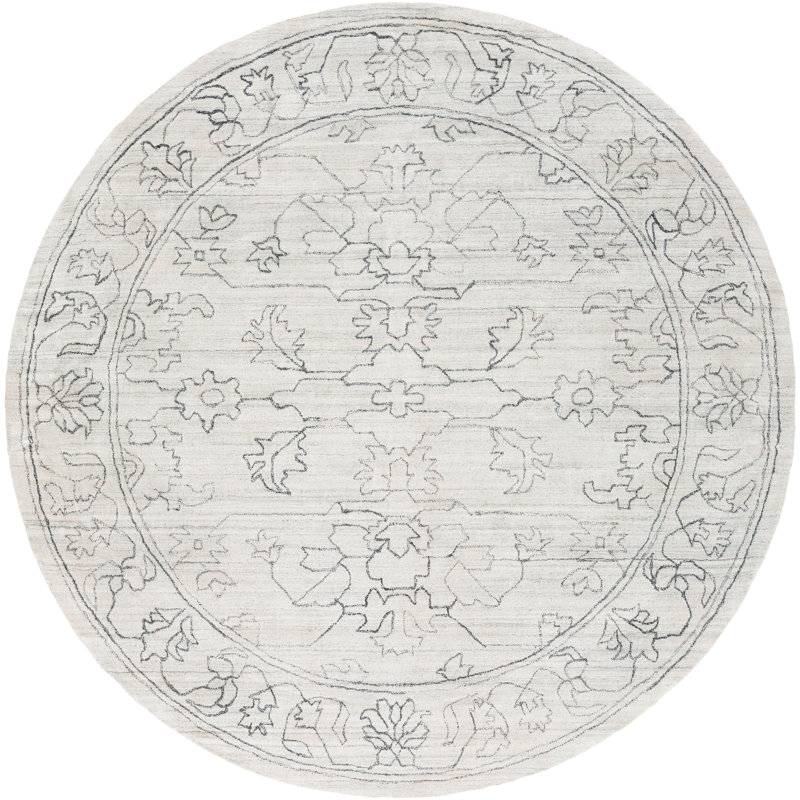 Mann Viscose Oriental Indoor Rug, Round 8'