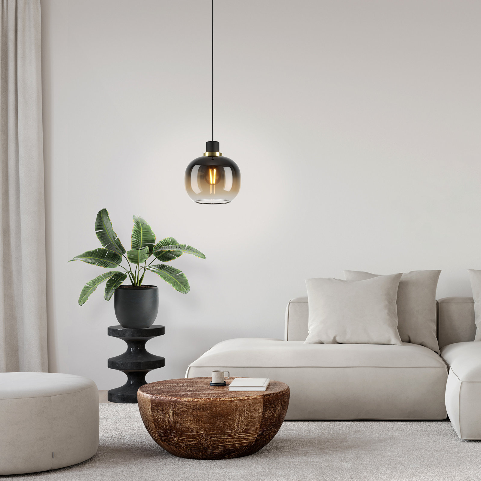 Chittering Single Light Glass Dimmable Pendant
