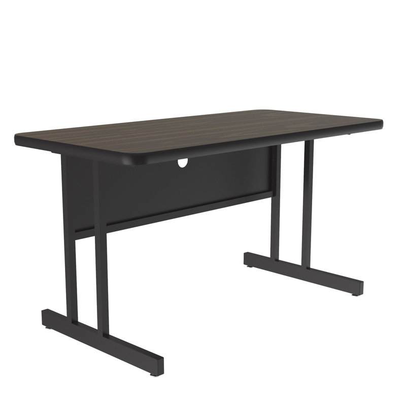 Rosser Metal Base Computer Desk, Walnut/Black, 29" H x 60" W x 30" D