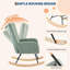Chaise berçante de chambre de bébé avec velours en peluche, dossier haut, poches latérales, structure en bois renforcé et support de 250 lb-1814481088