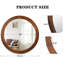Miroirs ronds 30 po, miroir de meuble-lavabo mural en bois avec cadre en noyer, miroir en bois pour salle de bain, salon ou entrée (brun noyer)