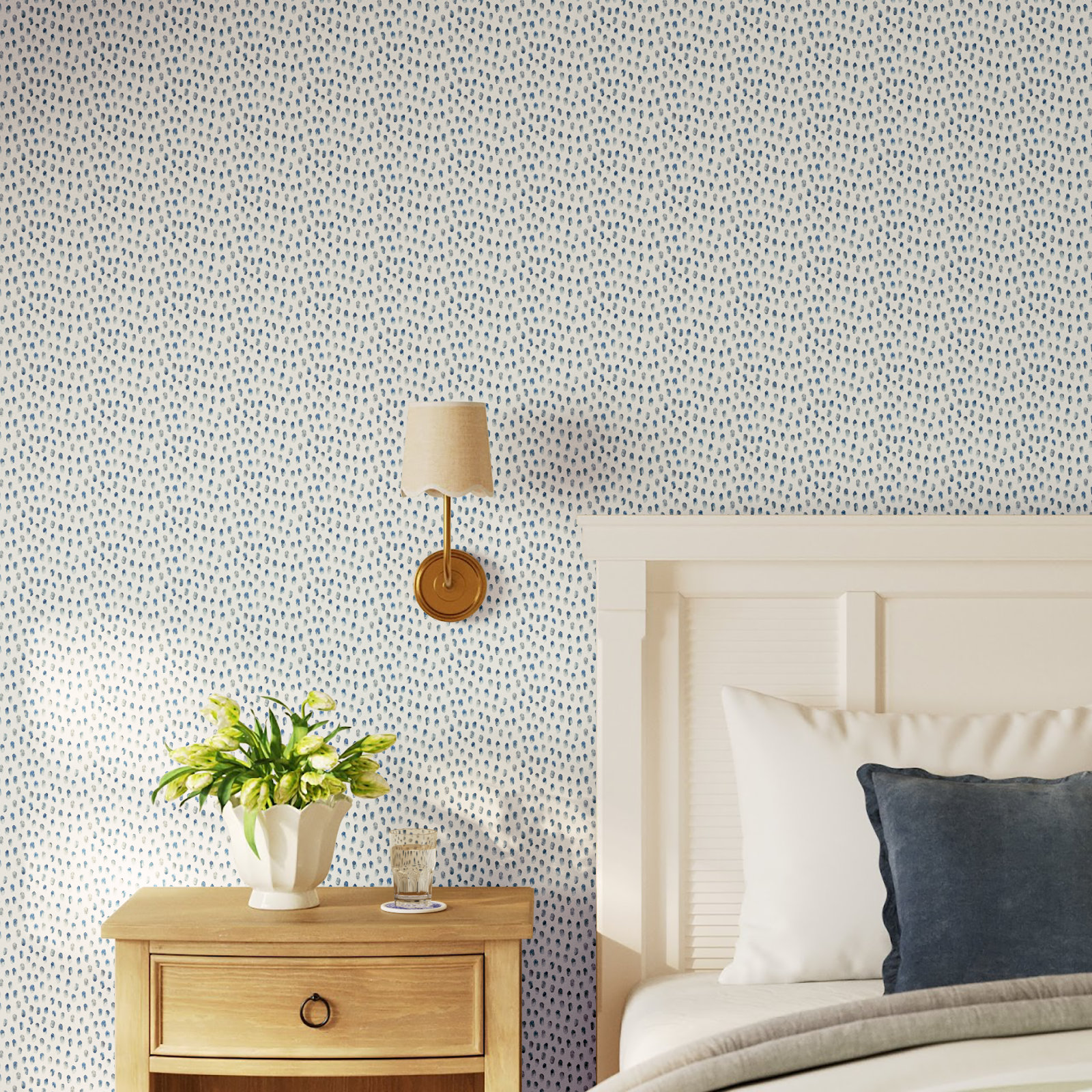 Cherbourg Modern Dots Wallpaper, Blue