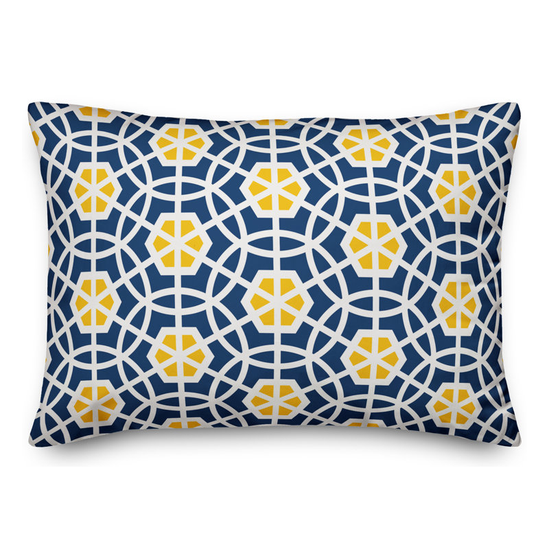  Coussin Geo, Jaune / Bleu