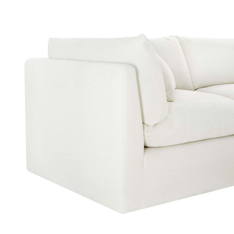 Annabella 2 - Piece 81" Modular Upholstered Sofa, Elite Ivory Textured Performance Chenille