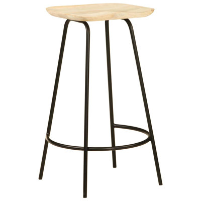 Daemyn Solid Wood Bar Stool with Iron Frame