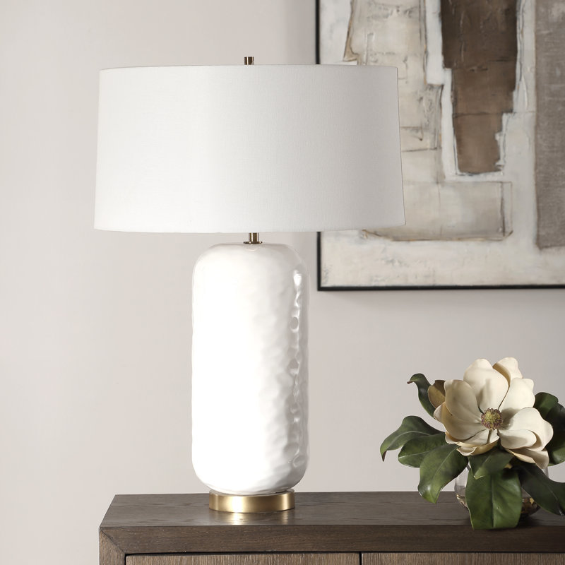 Delio White Glaze Table Lamp