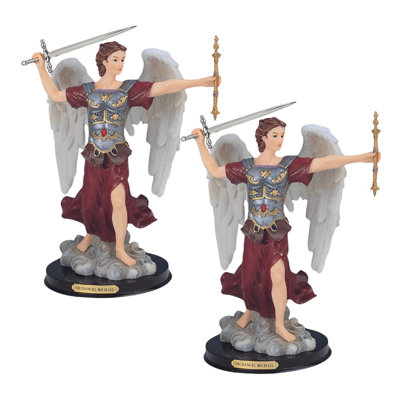 «2-PC Set» ICE ARMOUR 12 "H Archangel Michael Statue Saint Michael l'ange le plus fort