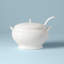 Lenox Opal Innocence Carved Covered Soup Tureen Set with Ladle, 152 oz, White